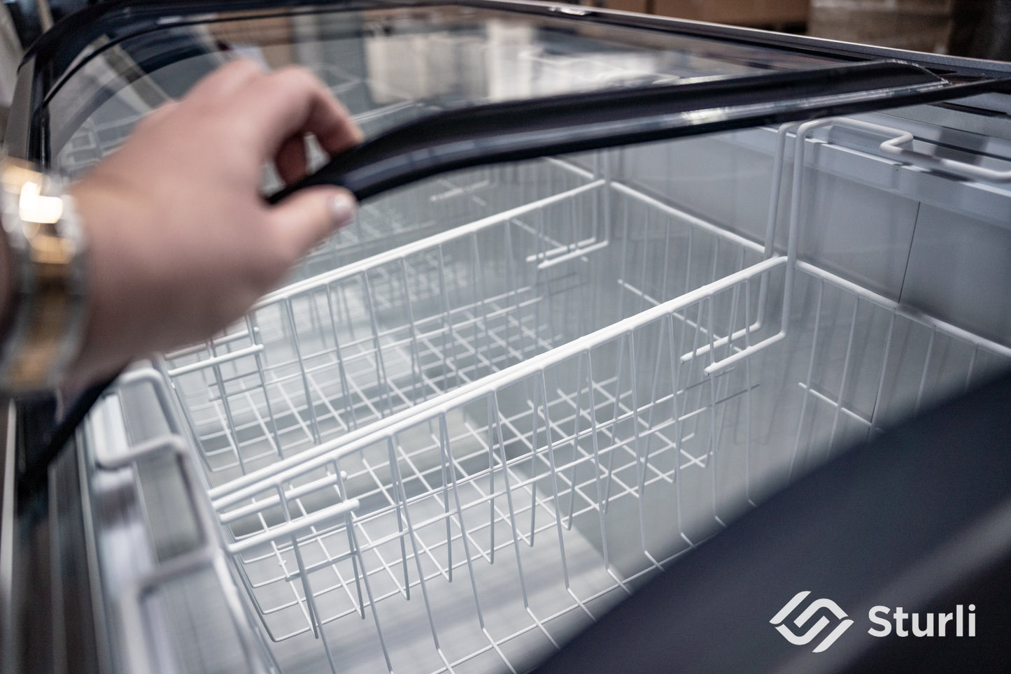 545L Curved Glass Door Freezer