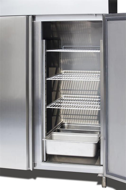 1321L Commercial Double Door Stainless Steel Freezer