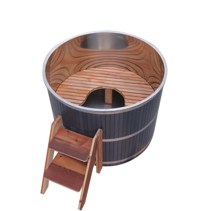 Barrel Wood Fire Hot Tub