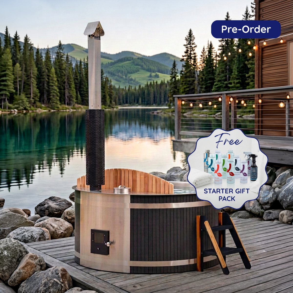 [PRE-ORDER DEPOSIT] Stonebrook Woodfire Hot Tub | X Large $8,995
