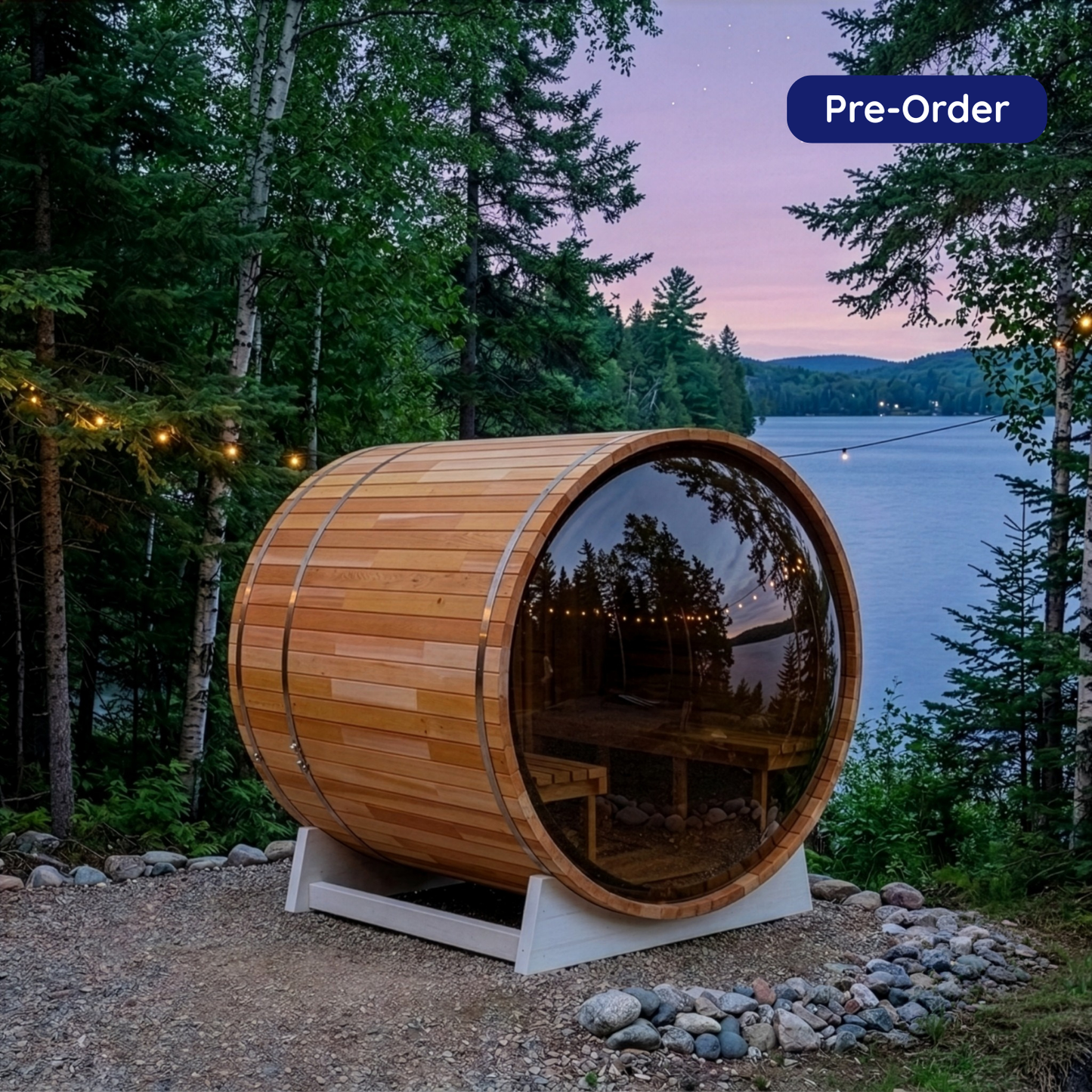 [PRE-ORDER DEPOSIT] Eclipse Glass Barrel Sauna $9,895